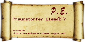 Praunstorfer Elemér névjegykártya